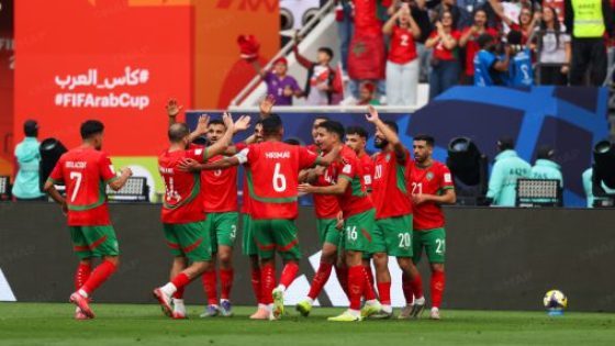 كأس العرب / قطر 2025 المغربي الرديف يتغلب على نظيره القمري ( 3-1 )